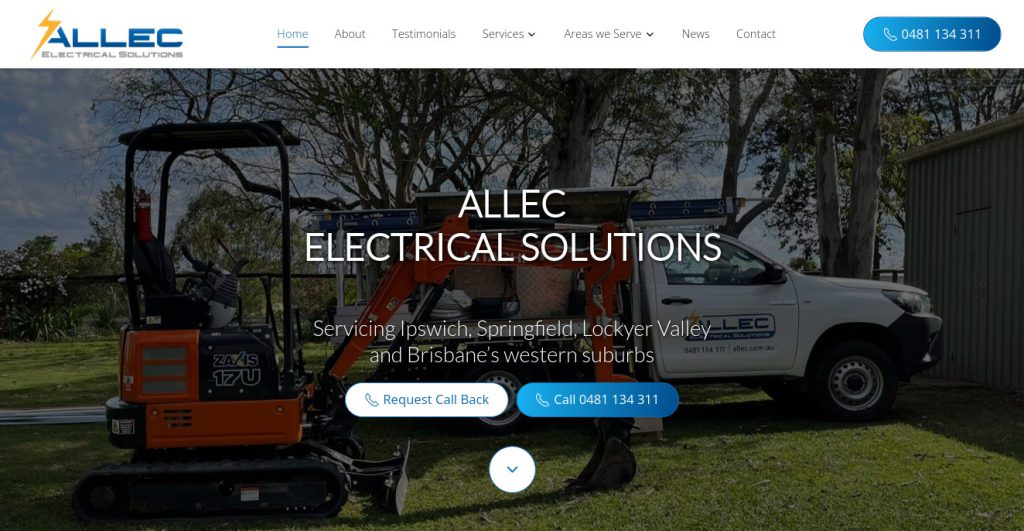 Allec Electrical Solutions homepage