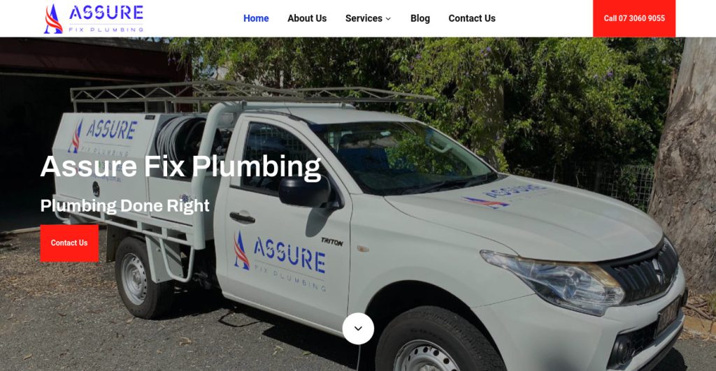 Assure Fix Plumbing homepage