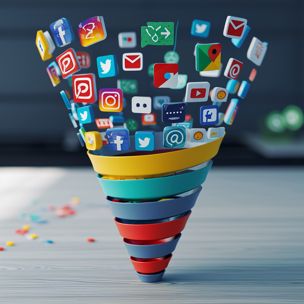 Social media icons vortex