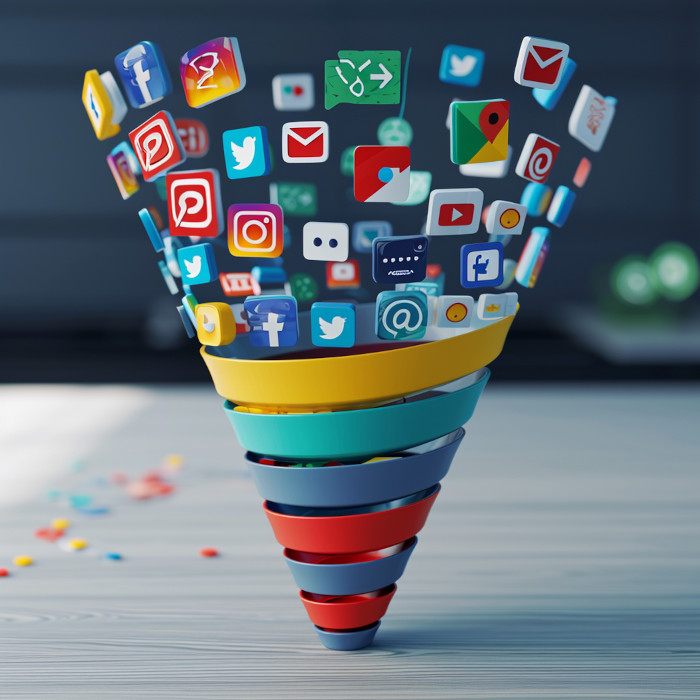 Vibrant social media campaign icons