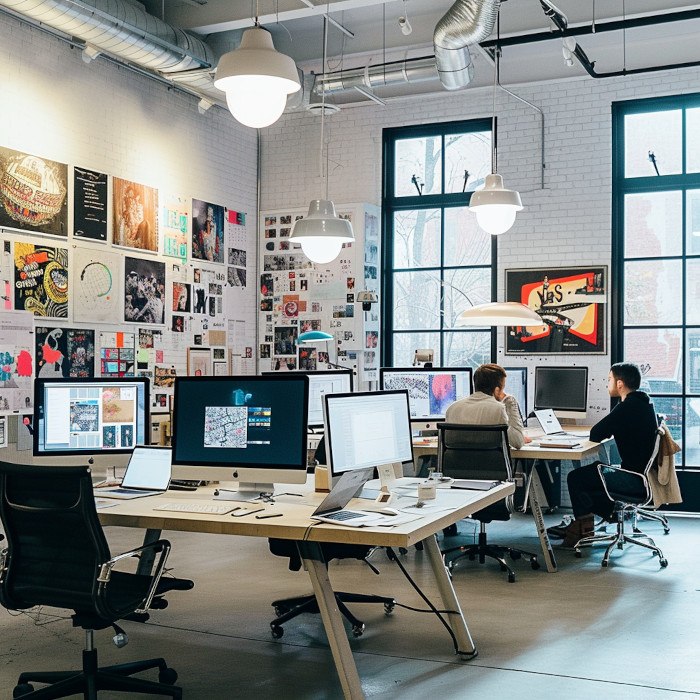 Innovative graphic design workspace