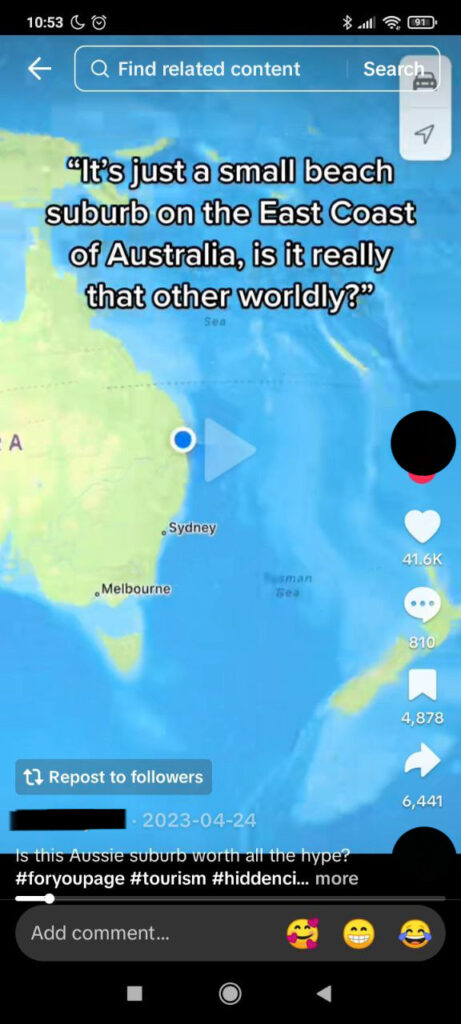 Screenshot of mixing up Queensland with some other country