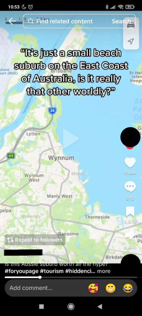 Screenshot of mixing up Queensland with some other country