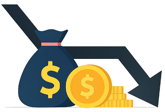 ai generated image of money bag and dollar symbol