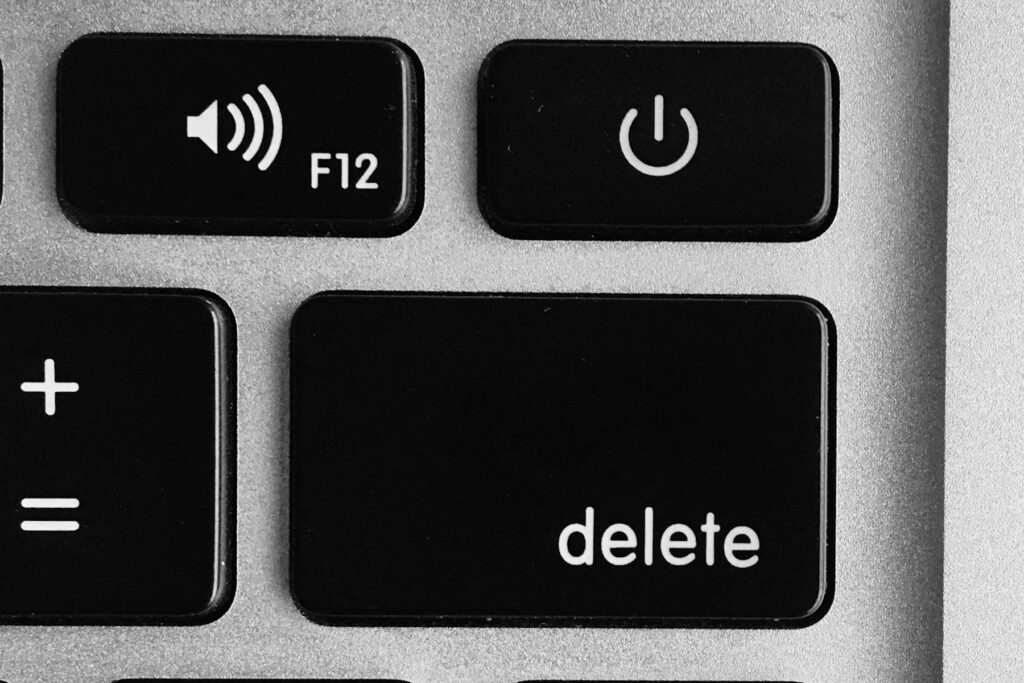 Delete key/button of a MacBook Air Keyboard